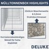 1er Gabionen Mülltonnenbox ESOL mit Dach 120x110x91cmMülltonnenverkleidung für 1 Tonne Gabionenwand Müllbox aus Steinen Mülltonnenschutz Mülltonnendach Bild 3
