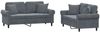 vidaXL 2-tlg. Sofagarnitur mit Kissen Dunkelgrau Samt 3202231 Bild 2