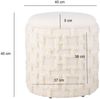 Sitzhocker mit Stauraum 45x40 cm Strukturstoff Creme Polsterhocker Wohnzimmer Schlafzimmer Bild 3