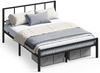VASAGLE Doppelbettgestell, 140x200 cm, Bettrahmen mit Lattenrost, Kopfteil, Bett, aus Metall, bis 500 kg belastbar, einfache Montage, für Schlafzimmer, tintenschwarz RMB294B101 Bild 1