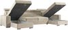'FOX-U' Ecksofa, U-Form, mit Schlaffunktion und Bettkasten, Beige, Velours Bild 4