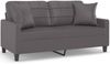 vidaXL 2-Sitzer-Sofa mit Zierkissen Grau 140 cm Kunstleder 3200805 Bild 2