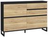 FORTE Schuhkommode in Mauvella Eiche, Schwarz - 150,1x99,3x34,1cm (BxHxT) Bild 5