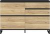 FORTE Schuhkommode in Mauvella Eiche, Schwarz - 150,1x99,3x34,1cm (BxHxT) Bild 2
