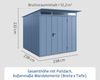 Hörmann Ecostar Metall-Gerätehaus Elegant mit Pultdach Typ 2, 238x238 cm , taubenblau, 5,7 m²,1-flüglige Tür Bild 3
