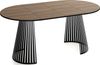 WFL GROUP Esstisch Naro Black ausziehbar rund mit schwarzen Lamellen, Metallbeinen (MADE IN EU, erhältlich in 2 Größen – 100/120 cm, ausziehbar auf 180/200 cm), platzsparender Tisch mit Lamellen für Küche, Esszimmer oder Wohnzimmer Bild 3