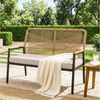 TLGREEN Gartenbank Rattan,2-Sitzer Gartenstuhl Polyrattan,Sitzbank Outdoor, (Gartenmöbel mit 8 cm dicken Sitzkissen, WPC Armrest), für Terrasse, Garten, Veranda Bild 1