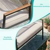 TLGREEN Gartenbank Rattan,2-Sitzer Gartenstuhl Polyrattan,Sitzbank Outdoor, (Gartenmöbel mit 8 cm dicken Sitzkissen, WPC Armrest), für Terrasse, Garten, Veranda Bild 3
