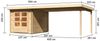 Gartenhaus Bastrup 4 - 620x297 cm mit Anbaudach 4,00 m mit Rückwand, 28 mm Holz naturbelassen, Karibu Bild 3