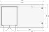 Gartenhaus Bastrup 4 - 620x297 cm mit Anbaudach 4,00 m mit Rückwand, 28 mm Holz naturbelassen, Karibu Bild 2