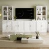 VOWNER TV-Schrank mit Bücherregalen für Fernseher bis zu 70 Zoll, 280 cm TV-Ständer (4-St) Wohnzimmer-Fernsehschrank mit gehärteten Glastüren und Einlegeböden Bild 4