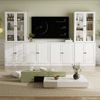 VOWNER TV-Schrank mit Bücherregalen für Fernseher bis zu 70 Zoll, 280 cm TV-Ständer (4-St) Wohnzimmer-Fernsehschrank mit gehärteten Glastüren und Einlegeböden Bild 5