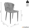 2er Set Esszimmerstuhl Design Küchenstuhl Cosmo Stoffbezug creme Metallbeine : Creme Ivory Bild 5