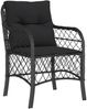 vidaXL 5-tlg. Garten-Essgruppe mit Kissen Schwarz Poly Rattan 3212043 Bild 3