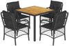 vidaXL 5-tlg. Garten-Essgruppe mit Kissen Schwarz Poly Rattan 3212043 Bild 2