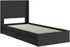 vidaXL Bettgestell mit Stauraum und Kopfteil Schwarz 75 x 190 cm 3414068 Bild 4