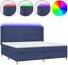 vidaXL Boxspringbett mit Matratze & LED Stoff Blau 200x200 cm, Härtegrad: H2 [3138747] Bild 2