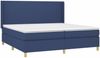 vidaXL Boxspringbett mit Matratze & LED Stoff Blau 200x200 cm, Härtegrad: H2 [3138747] Bild 4