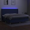 vidaXL Boxspringbett mit Matratze & LED Stoff Blau 200x200 cm, Härtegrad: H2 [3138747] Bild 3