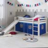 Hochbett Spielbett Kinderbett Rutsche Kiefer Vorhang blau 90x200 Jugendbett Bild 2