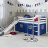 Hochbett Spielbett Kinderbett Rutsche Kiefer Vorhang blau 90x200 Jugendbett Bild 4