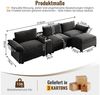 Celya Ecksofa L-Form mit Stauraum, Chenille Couch, mit Ottoman, drahtloses Laden, Lautsprecher, Licht, 2 Tassenhalter, ideal für Wohnzimmer, Büros oder Heimkino-Bereiche Bild 2