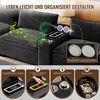 Celya Ecksofa L-Form mit Stauraum, Chenille Couch, mit Ottoman, drahtloses Laden, Lautsprecher, Licht, 2 Tassenhalter, ideal für Wohnzimmer, Büros oder Heimkino-Bereiche Bild 4