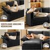 Celya Ecksofa L-Form mit Stauraum, Chenille Couch, mit Ottoman, drahtloses Laden, Lautsprecher, Licht, 2 Tassenhalter, ideal für Wohnzimmer, Büros oder Heimkino-Bereiche Bild 3