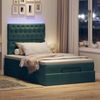 vidaXL Ottoman-Bett mit Matratzen & LEDs Dunkelgrün 120x200 cm Samt 3314387 Bild 3