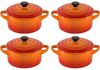 Mini-Cocotte 4er Set Ofenrot Poterie Le Creuset - Backofen geeignet Bild 2