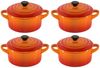 Mini-Cocotte 4er Set Ofenrot Poterie Le Creuset - Backofen geeignet Bild 3