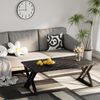 Couchtisch Holz Schwarz Marmor Metallgestell Bild 2