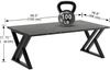 Couchtisch Holz Schwarz Marmor Metallgestell Bild 3