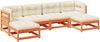vidaXL 6-tlg. Garten-Sofagarnitur mit Kissen Wachsbraun Kiefernholz 3299568 Bild 2