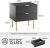 Nachttisch 53×53×41,3 cm in Schwarz mit 2 Schubladen – moderner Beistelltisch aus MDF und Metall Bild 5
