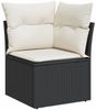 vidaXL 7-tlg. Garten-Sofagarnitur mit Kissen Schwarz Poly Rattan 3255993 Bild 4