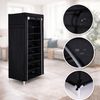 belviona Stauraumschrank, stabil & pflegeleicht, ideal für kleine Räume, schwarz 160 x 60 x 30 cm Stoffkleiderschrank, mobil mit 10 Böden Bild 4