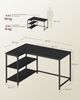 VASAGLE Schreibtisch mit Stauraum, L-Form Computertisch, höhenverstellbare Ablage, Büro, 110 x 80 cm, schwarz Bild 5