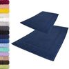 Lavea 2er Set Badematte 50x80 cm – rutschfeste, Waschbare Badematten aus 100% Baumwolle, Frottierserie Elena – Saugstark, Strapazierfähig und Zeitlos – Ideal für Badezimmer, Dusche - Navy Bild 4