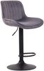 2er Set Barhocker Lentini, drehbar, Dunkelgrau, Schwarz, Samt Bild 5