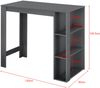 Bartisch Danderyd 120x60x106 cm mit 3 Ablagefächern Dunkelgrau [en. casa] Bild 3