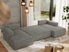 U-förmiges Ecksofa mit Schlaffunktion, Bettkasten und losen Kissen, zwei Armlehnen - TRENTINO U - Grau Stoff Bild 3