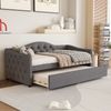 Schlafsofa mit Lattenrost und Gästebett, 90x200 cm, Einzelbett, Leinen Bild 3