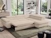 Ecksofa, L-form mit Schlaffunktion, verstellbaren Kopfstützen, Bettkasten - PEDRO - Creme Plüsch - rechts Bild 5