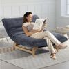 KLAM HOME Relaxsessel Loungesessel Sessel für Erwachsene Weißer Kordelstoff (Akzent-Sessel ohne Arme mit Rückenlehne Ergonomisch), Einzelsessel für Wohnzimmer Schlafzimmer Einrichtung Akzentmöbel Bild 4