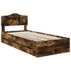 vidaXL Bettrahmen Geräucherte Eiche 90 x 200 cm Ingenieurs Holz 3413044 Bild 4