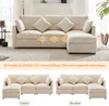 Ecksofa L-Form mit Hocker, Zier- und Armlehnenkissen, Chenille Bild 5