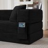 LVHOM Schlafsofa 2 Sitzer mit Seitentaschen, Bodensofa mit schlaffunktion, Klappsofa aus Cord, kein Aufbau erforderlich, Schwarz Bild 5