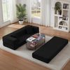LVHOM Schlafsofa 2 Sitzer mit Seitentaschen, Bodensofa mit schlaffunktion, Klappsofa aus Cord, kein Aufbau erforderlich, Schwarz Bild 4