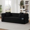 LVHOM Schlafsofa 2 Sitzer mit Seitentaschen, Bodensofa mit schlaffunktion, Klappsofa aus Cord, kein Aufbau erforderlich, Schwarz Bild 3